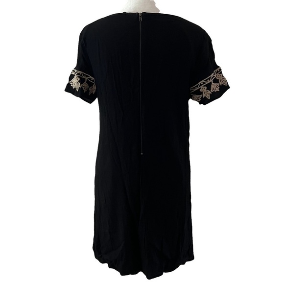 LULU’S Tale to Tell Black & Beige Embroidered Shift Dress - Picture 5 of 8